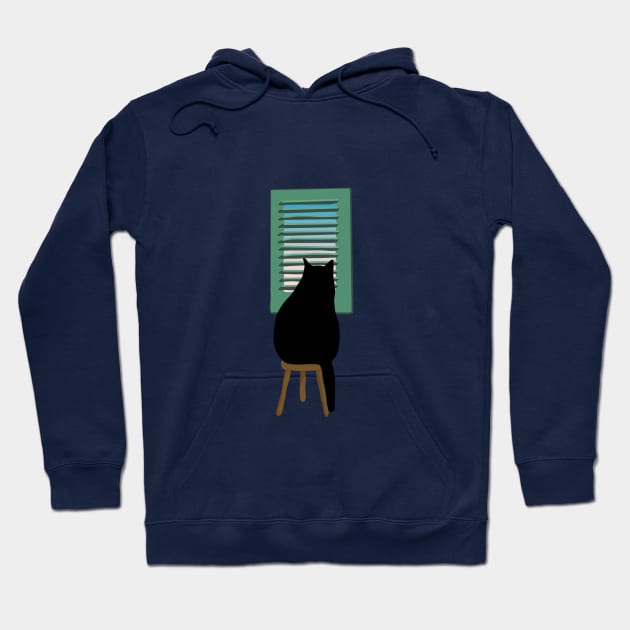 Fat cat longing Hoodie by Yaalala